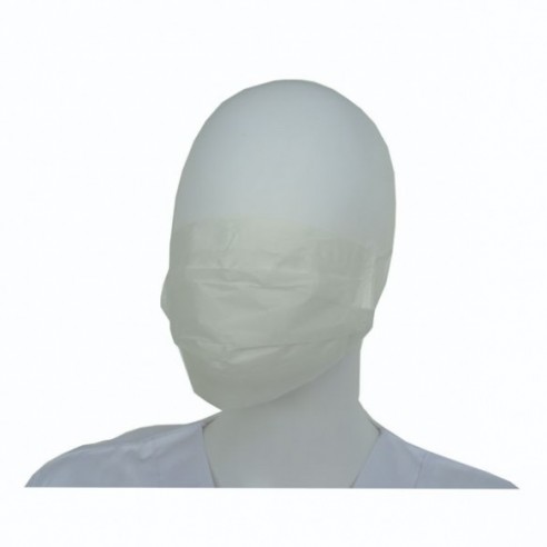 Mascarilla de papel desechable para visitantes, 1 capa con gomas, Color blanco, 100 uds