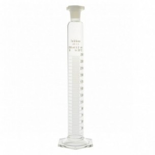 Probeta grad. base hex. con boca esmerialada 45/40 y tapón de plástico, clase B, 1000 ml, LGB 3.3