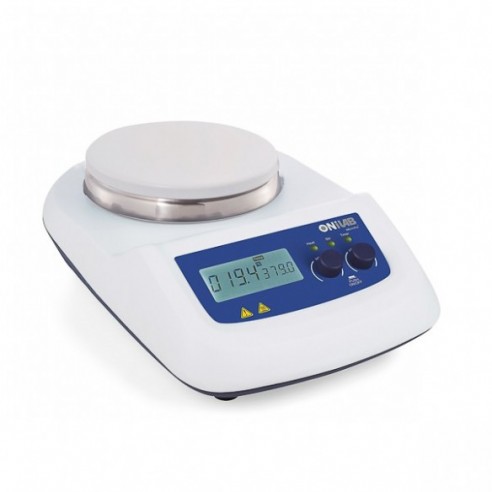 Agitador magnético digital con temporizador, calefacción y placa cerámica Onilab MS-H-Prot, 20 L
