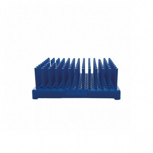 Rack de varillas para tubos de ensayo, PP, azul, tubos Ø13 mm, 2 uds