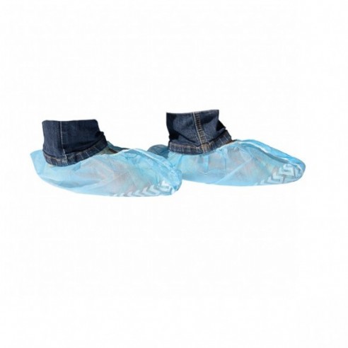 Cubrezapatos desechables para visitantes, antideslizante, Color azul, 100 uds