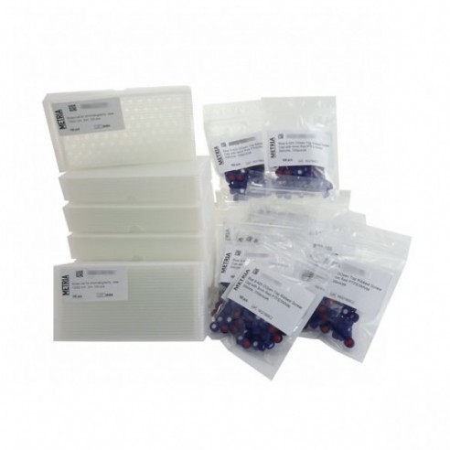 Vial roscado ambar 12x32 mm  con tapón rosca 9-425 y septum PRE-SLIT de silicona blanca/PTFE, 1000 u