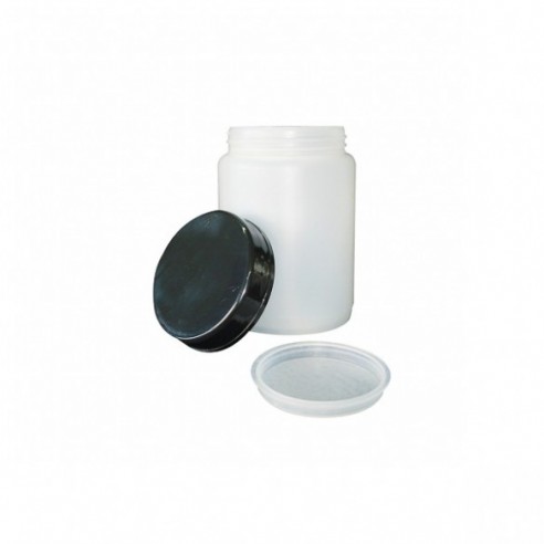 Tarro boca ancha con tapa y obturador, 60 ml, HDPE, 500 uds