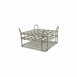 Gradilla de acero inoxidable para 5 x 5 microtubos de 1,5 ml