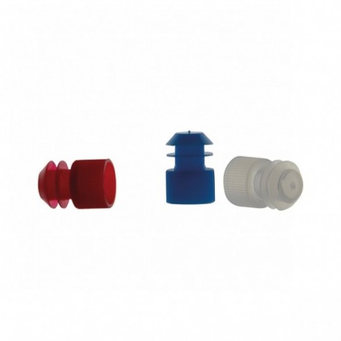 Tapón con aletas de PE, para tubos de Ø12 mm, color rojo, 1000 uds/bolsa