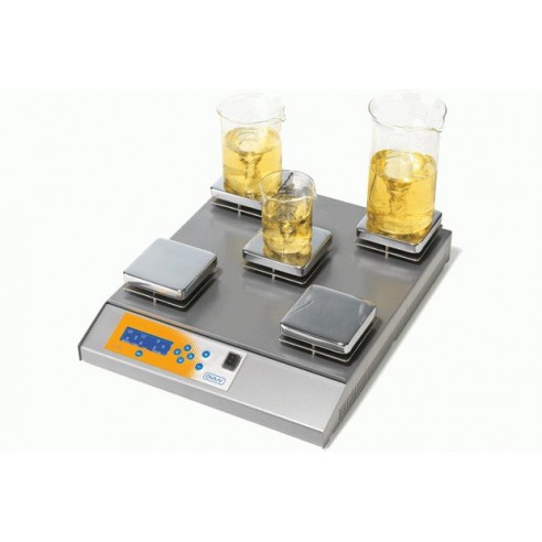 Multiagitador magnético con calefacción 5p. LCD                                   (regul. ind. Tª y rpm) 400 ºC **