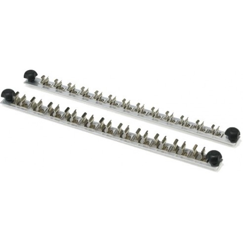 Base con clips fijos sujeción 16 tubos Ø 6 y 7 mm