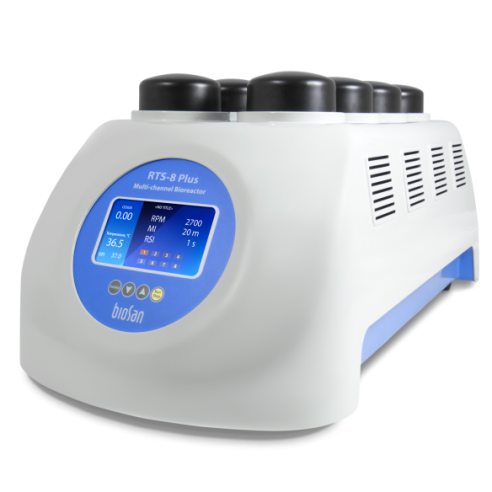 RTS-8 Plus, biorreactor multicanal con biomasa no invasiva en tiempo real, con medición de pH y pO2