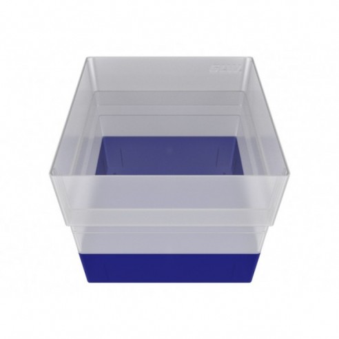 GLW-Box PP blue, 130 x 130 x 95 mm, w/o divider