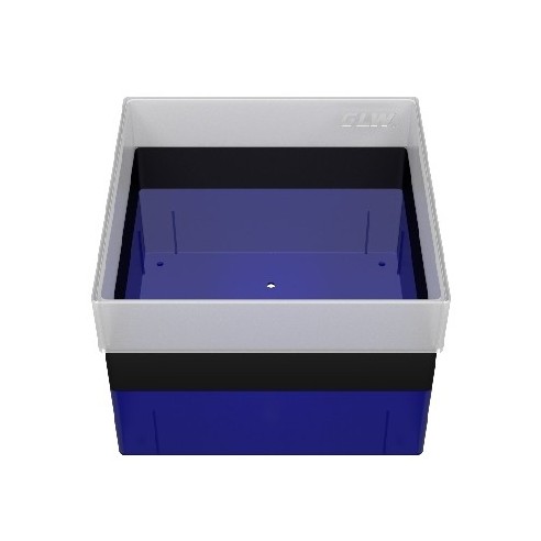 GLW-Box PP blue/black, 130 x 130 x 95 mm, w/o divider