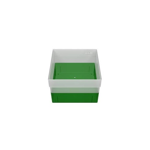 GLW-Box PP green, 130 x 130 x 95 mm, w/o divider