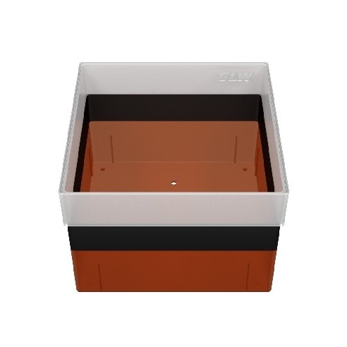 GLW-Box PP red/black, 130 x 130 x 95 mm, w/o divider