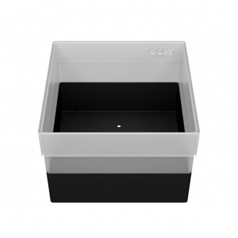 GLW-Box PP black, 130 x 130 x 95 mm, w/o divider