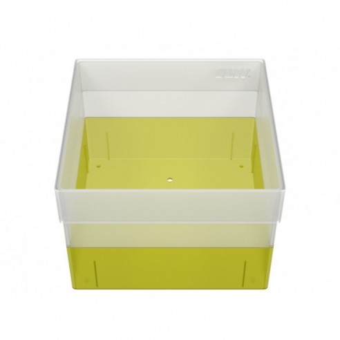GLW-Box PP yellow, 130 x 130 x 95 mm, w/o divider
