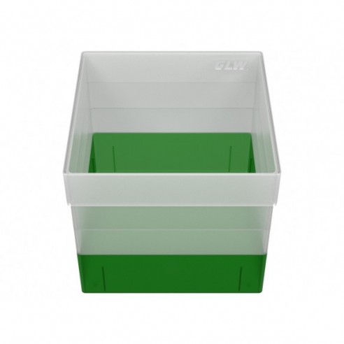 GLW-Box PP green, 130 x 130 x 120 mm, w/o divider