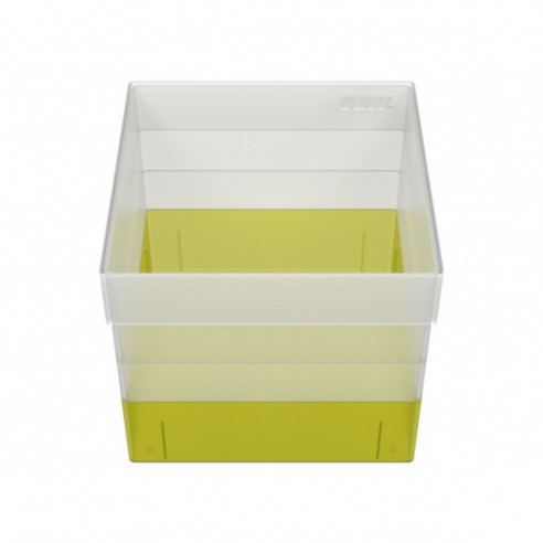 GLW-Box PP yellow, 130 x 130 x 120 mm, w/o divider