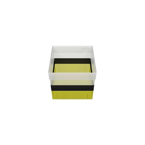 GLW-Box PP yellow/black, 130 x 130 x 120 mm, w/o divider