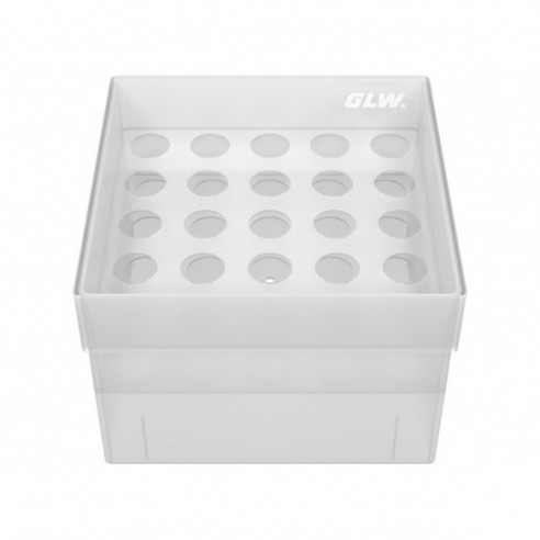 GLW-Box PP natural, 130 x 130 x 95 mm, for 25 tubes