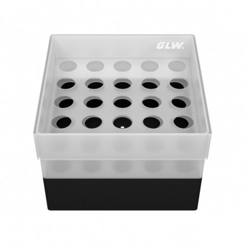 GLW-Box PP black, 130 x 130 x 95 mm, for 25 tubes