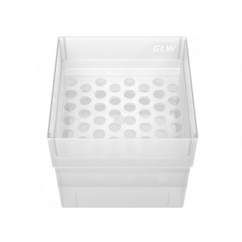 GLW-Box PP natural, 130 x 130 x 125 mm, for 52 tubes 13 mm