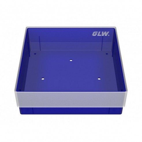 GLW-Box PP blue, 130 x 130 x 45 mm, w/o divider