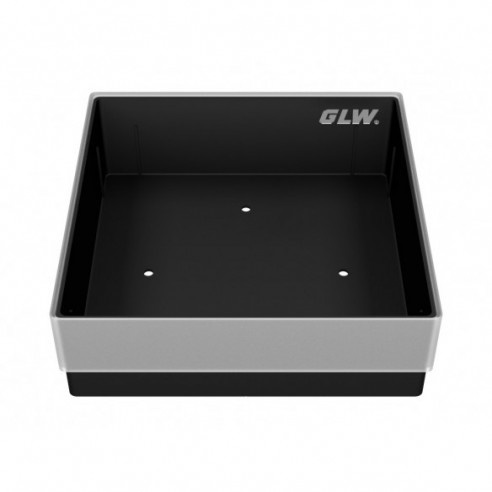 GLW-Box PP black, 130 x 130 x 45 mm, w/o divider
