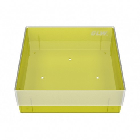 GLW-Box PP yellow, 130 x 130 x 45 mm, w/o divider