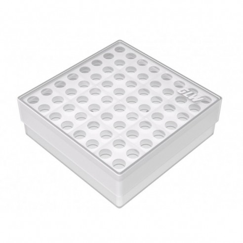 GLW-Box PP natural, 130 x 130 x 45 mm, double for 8 x 8 tubes