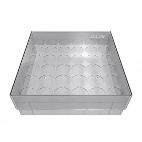 Cryo Box with 6x6 compartments, 130x130x45, for 15.5mm vials