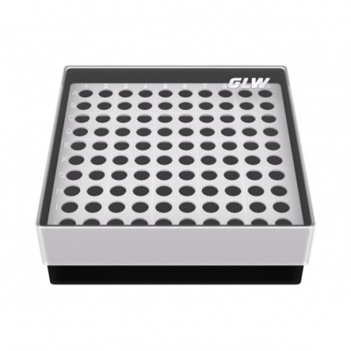 GLW-Box PP black, 130 x 130 x 45 mm, for 10 x 10 tubes
