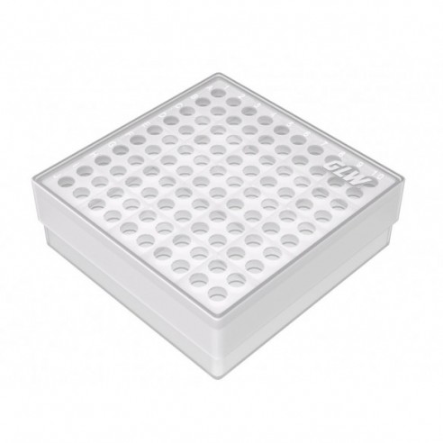 GLW-Box PP natural, 130 x 130 x 45 mm, double for 10 x 10 tubes
