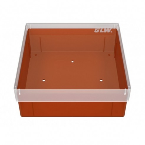 GLW-Box PP red, 130 x 130 x 52 mm, w/o divider