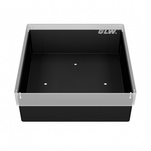 GLW-Box PP black, 130 x 130 x 52 mm, w/o divider