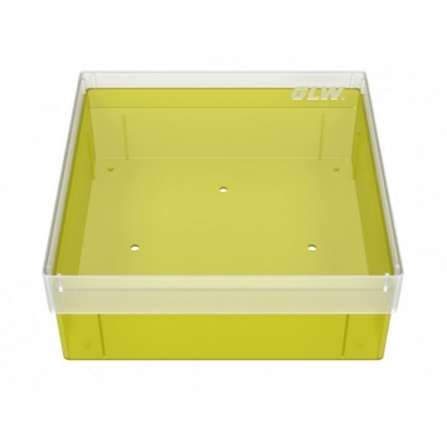 GLW-Box PP yellow, 130 x 130 x 52 mm, w/o divider