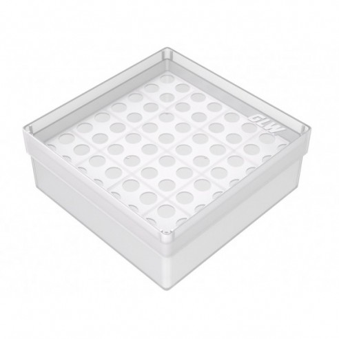 GLW-Box PP natural, 130 x 130 x 52 mm, for 8 x 8 tubes