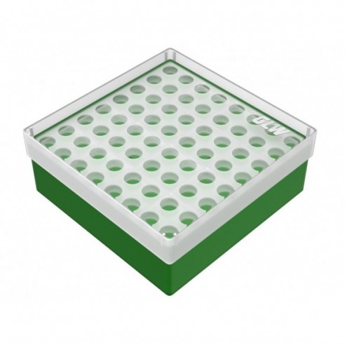 GLW-Box PP green, 130 x 130 x 52 mm, double for 8 x 8 tubes