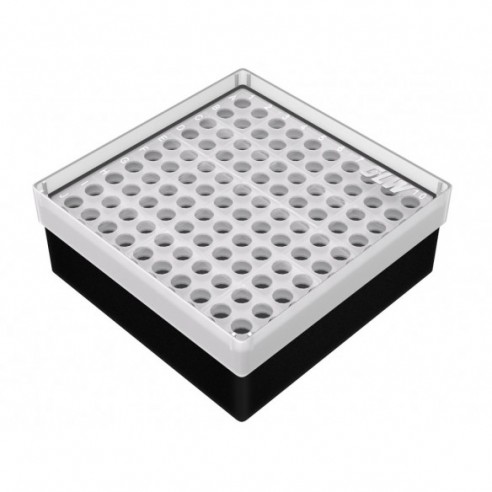 GLW-Box PP black, 130 x 130 x 52 mm, double for 10 x 10 tubes