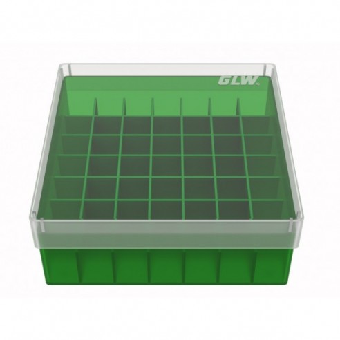 GLW-Box PP green, 130 x 130 x 52 mm, for 7 x 7 tubes