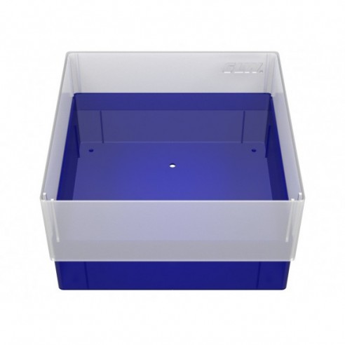 GLW-Box PP blue, 130 x 130 x 75 mm, w/o divider