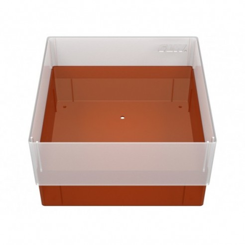 GLW-Box PP red, 130 x 130 x 75 mm, w/o divider