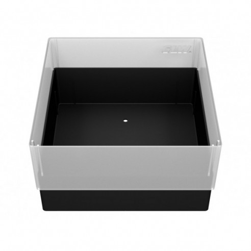 GLW-Box PP black, 130 x 130 x 75 mm, w/o divider