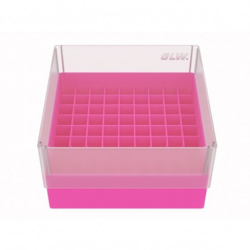 GLW-Box PP pink, 130 x 130 x 75 mm, for 9 x 9 tubes