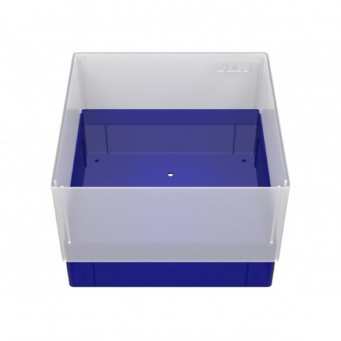 GLW-Box PP blue, 130 x 130 x 90 mm, w/o divider
