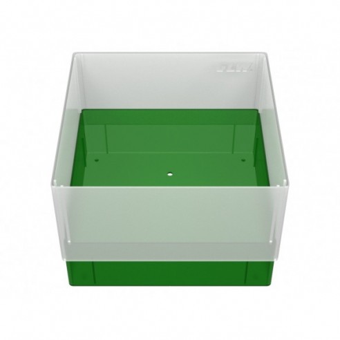 GLW-Box PP green, 130 x 130 x 90 mm, w/o divider