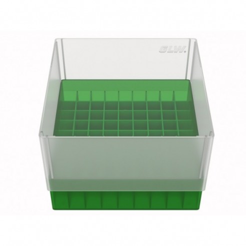 GLW-Box PP green, 130 x 130 x 90 mm, for 9 x 9 tubes