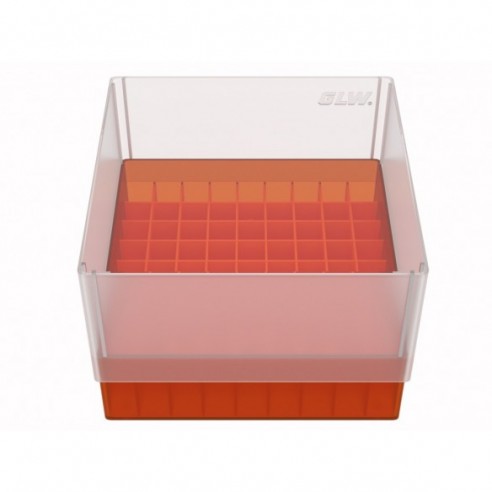 GLW-Box PP red, 130 x 130 x 90 mm, for 9 x 9 tubes
