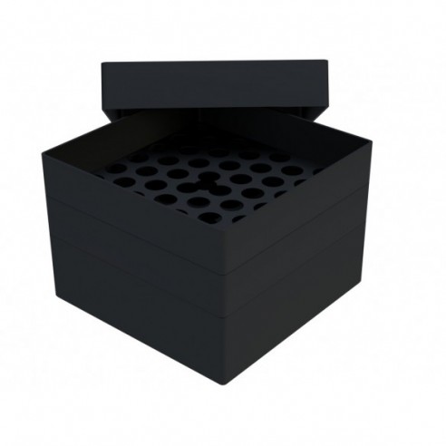 GLW-Black Box PP, 130 x 130 x 95 mm, for 52 tubes 13 mm