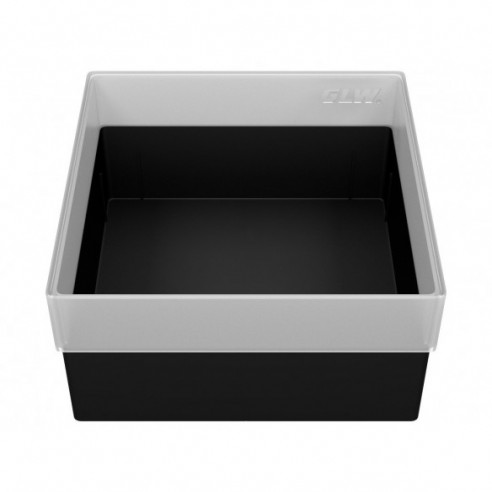 CRYO BOX 130X130X70MM W/O DIVIDER, W/O VENTILATION HOLES IN BASE, BLACK