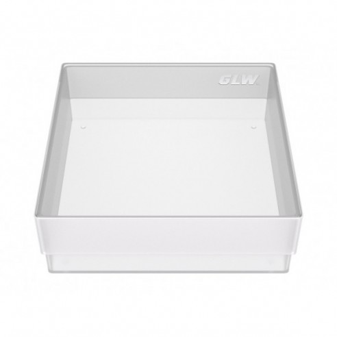 GLW-Box PP natural, 130 x 130 x 45 mm, w/o divider and holes
