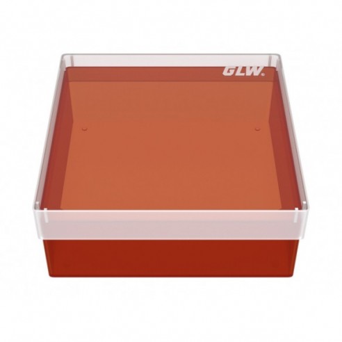 GLW-Box PP red, 130 x 130 x 52 mm, w/o divider and holes